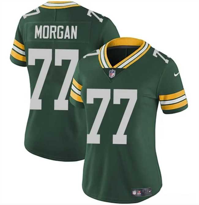 Womens Green Bay Packers #77 Jordan Morgan Green 2024 Draft Vapor Untouchable Limited Stitched Jersey Dzhi